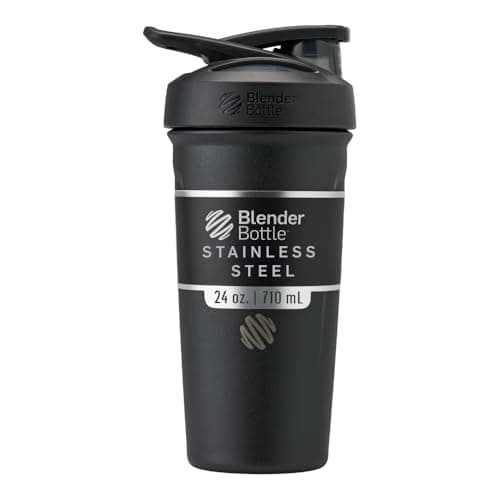 BlenderBottle Strada Insulated Stainless Steel Protein Shaker Cup with Whisk