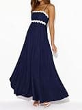 PRETTYGARDEN Women's Boho Smocked Spaghetti Strap A-Line Flowy Maxi Beach Sundress