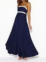 PRETTYGARDEN Women's Boho Smocked Spaghetti Strap A-Line Flowy Maxi Beach Sundress