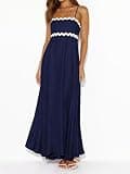 PRETTYGARDEN Women's Boho Smocked Spaghetti Strap A-Line Flowy Maxi Beach Sundress