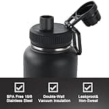 CIVAGO 32 oz Insulated Stainless Steel Water Bottle with Three Interchangeable Lids