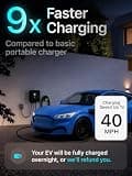 EVIQO 48A Hardwired Smart Level 2 EV Charger with 25ft Cable & IP66 Weatherproofing
