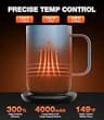Kepwam T1 Self-Heating Smart Coffee Mug with App and Touch Control (16 Ounces)