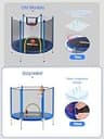 BLUERISE 55-Inch Toddler Trampoline with Enclosure Net and Basketball Hoop