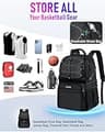 LOINTET Basketball Backpack with Top Shoe Compartment & Foam-Cushioned Ball Storage