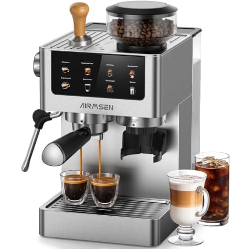 AIRMSEN 20-Bar Espresso Machine with Integrated Burr Grinder