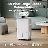 Waykar 120-Pint Energy Star Dehumidifier for Large Basements and Homes