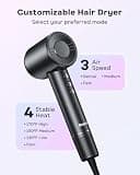 Bopcal 150,000 RPM Brushless Motor High-Speed Ionic Hair Dryer with Diffuser