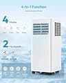 EUHOMY 4-in-1 Portable Air Conditioner with Dehumidifier Mode, 8000 BTU