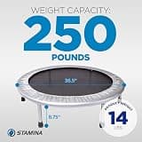 Stamina 36-Inch Folding Mini-Rebounder Trampoline for Low-Impact Cardio