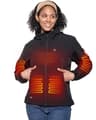 DEWBU Women's 12V Softshell Heated Jacket with Vehicle Power Capability
