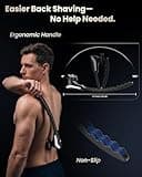 VIKICON Electric Back Shaver with 6D Floating Head and Foldable Handle Silver Black