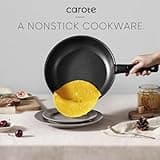 Carote 19-Piece Nonstick Cookware Set with Detachable Handles and Storage Lids