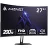 Amzfast AMZG27C1 27-Inch 1500R Curved FHD 1080p Gaming Monitor 200Hz 1ms
