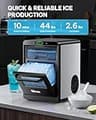 Silonn 44 lbs Countertop Crushed Pebble Ice Machine with Pull-Out Water Tank