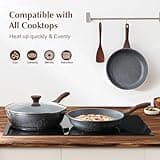 Sensarte 9.5-Inch Swiss Granite Nonstick Skillet with Heat Resistant Handle