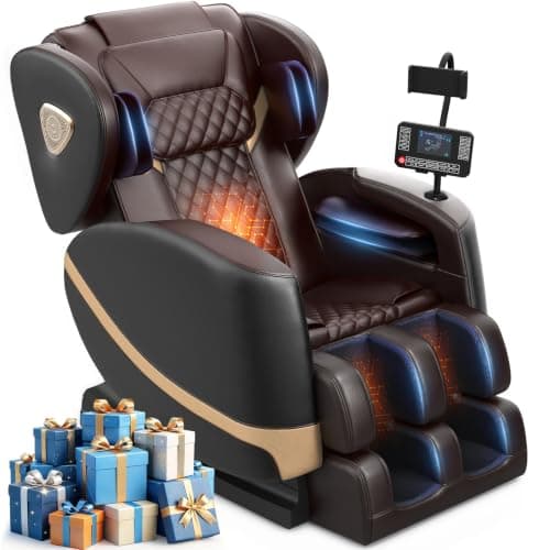 FURNIMAT 10-Point Fixed Shiatsu Full Body Massage Chair with Smart Touchscreen