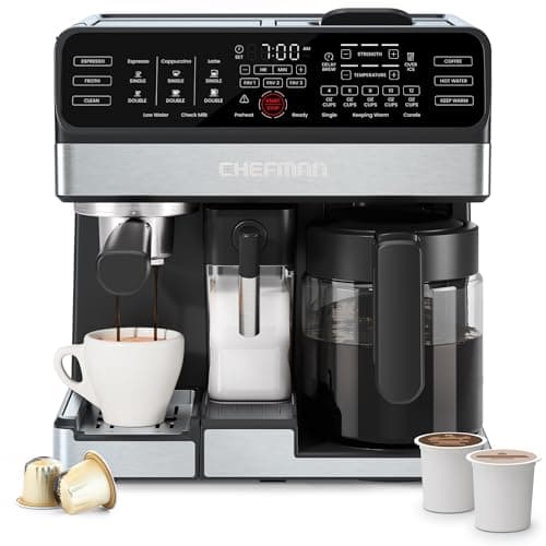 Chefman OmniBrew 8-in-1 Coffee Station with 20-Bar Espresso and Pod Support