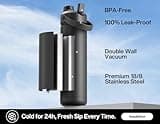 POWCAN 26 oz Double-Wall Insulated Stainless Steel Water Bottle with 2-in-1 Lid