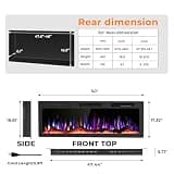 R.W.FLAME 50-Inch Smart Recessed Electric Fireplace Insert with Audio Modes