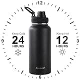 CIVAGO 32 oz Insulated Stainless Steel Water Bottle with Three Interchangeable Lids