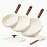 Carote 5-Piece Ceramic Nonstick Frying Pan Set with Colander Lid and Spatula