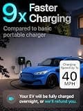 EVIQO 40A Smart Plug-in Level 2 EV Charger with 25ft Cable & IP66 Weatherproofing