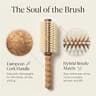 TRENFI Natural Boar Bristle Wood Round Hair Brush for Fine Hair - 2.75 Inch