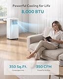 EUHOMY 4-in-1 Portable Air Conditioner with Dehumidifier Mode, 8000 BTU