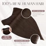 MY-LADY 16-Inch Halo Hair Extensions Real Human Hair Lightweight Weft