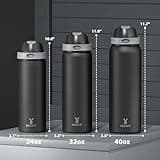 Meoky 18 oz Vacuum Insulated Stainless Steel Water Bottle with 2-in-1 Straw Lid