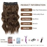 BUPPLER 20-Inch Wavy Synthetic Halo Hair Extension with Custom Notches