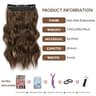 BUPPLER 20-Inch Wavy Synthetic Halo Hair Extension with Custom Notches