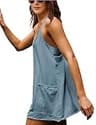 Lentta Athletic Sleeveless Mini Sundress with Built-in Shorts & Pockets