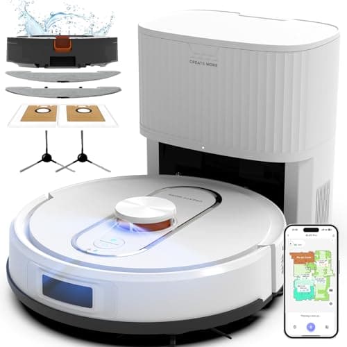 Bagotte Robot Vacuum and Mop Combo with LiDAR Mapping and 90-Day Auto-Empty