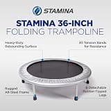 Stamina 36-Inch Folding Mini-Rebounder Trampoline for Low-Impact Cardio