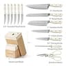 CAROTE 14-Piece Forged High-Carbon Stainless Steel Knife Set with Cream Block