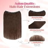 Rich Choices 12-Inch Real Remy Human Hair Halo Extension in Dark Brown