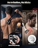 VIKICON Electric Back Shaver with 6D Floating Head and Foldable Handle Silver Black