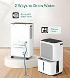 VEAGASO 34-Pint Portable Dehumidifier for 2500 Sq.Ft with Touch Display