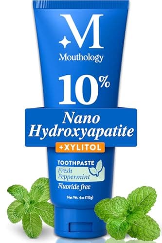 Mouthology 10% Nano Hydroxyapatite Fluoride-Free Whitening Toothpaste, 4 oz