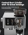 AIRMSEN 20-Bar Espresso Machine with Integrated Burr Grinder