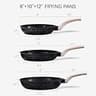 Carote 3-Piece Granite Nonstick Frying Pan Skillet Set with Wood-Effect Handles