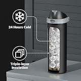 Meoky 18 oz Vacuum Insulated Stainless Steel Water Bottle with 2-in-1 Straw Lid