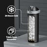 Meoky 18 oz Vacuum Insulated Stainless Steel Water Bottle with 2-in-1 Straw Lid