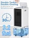 COOLECH 4-in-1 Windowless Evaporative Air Cooler with 3.2-Gallon Water Tank