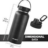 CIVAGO 32 oz Insulated Stainless Steel Water Bottle with Three Interchangeable Lids