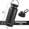 CIVAGO 32 oz Insulated Stainless Steel Water Bottle with Three Interchangeable Lids