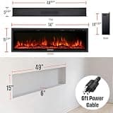 Westinghouse 50-Inch Smart Electric Fireplace Insert, Wall Mount/Recessed