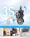 AGELESSJOY 15-Mile Range All-Terrain Foldable Portable Power Motorized Chair